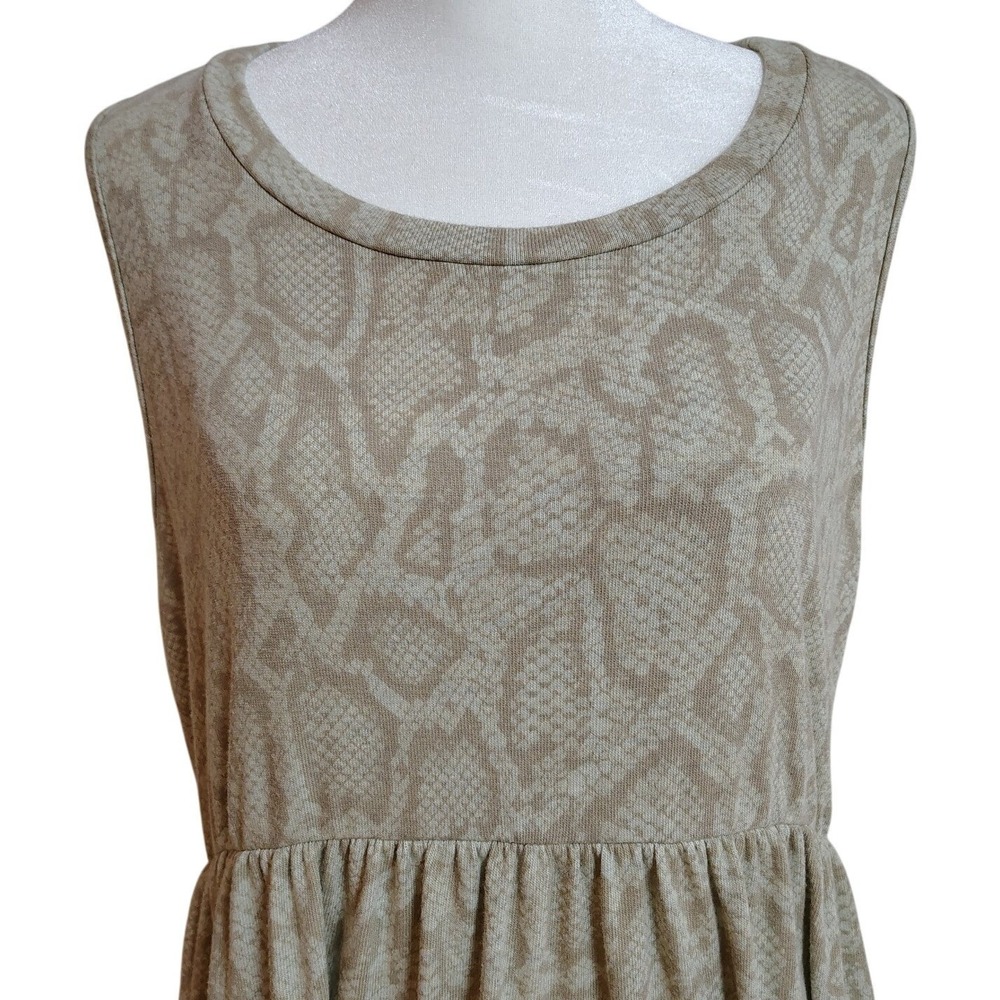 Sleeveless Taupe Snake-Print Maxi Dress - Picture 2 of 9